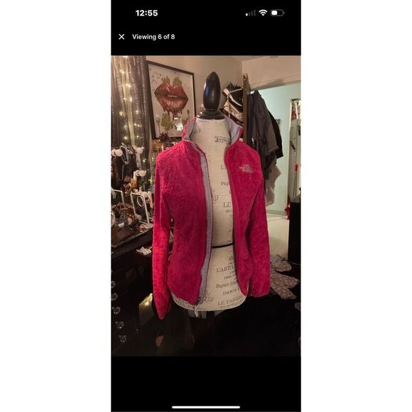 North Face northface osito fleece Jacket coat sweatshirt Xs- MED hot dark pink - Picture 11 of 12